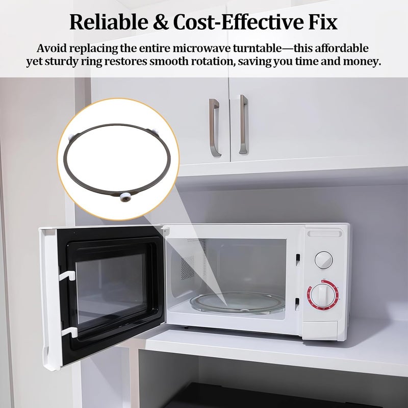 smrtcol Microwave Turntable Ring Replacement 7.4-Inch Microwave Oven Spinner Replacement Parts with 3 Smooth Rollers Universal Fit for Most Microwaves - Image 5